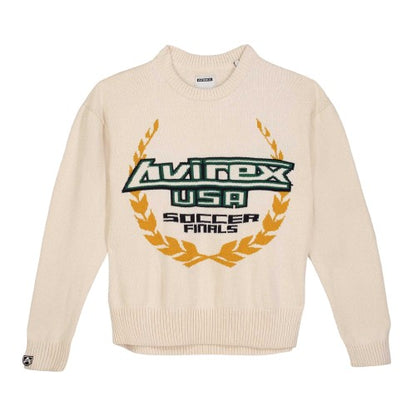Front - Avirex Mens Soccer League Crew Neck Jumper