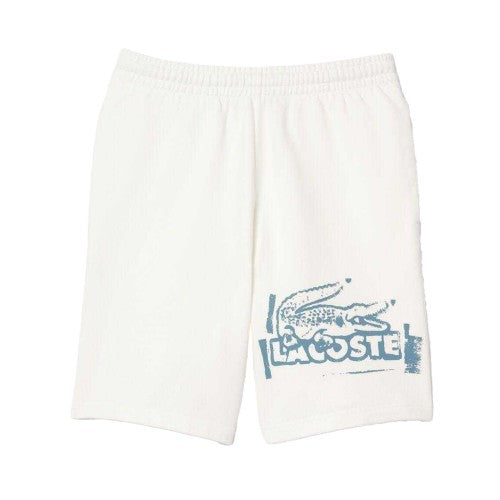 Front - Lacoste Mens Fleece Graphic Print Shorts