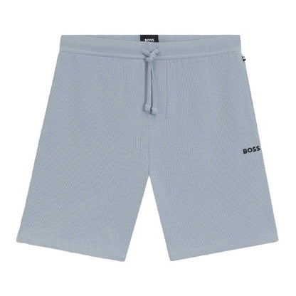 Front - Boss Mens Waffle Embroidered Logo Pyjama Shorts