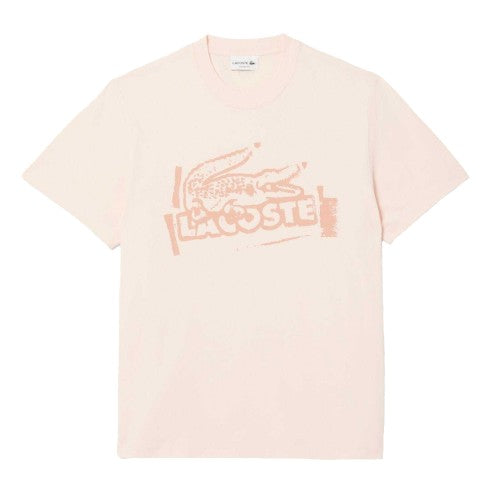 Front - Lacoste Mens Printed Cotton Jersey T-Shirt
