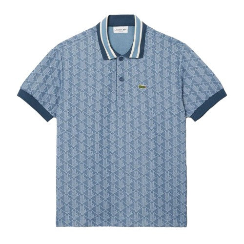 Front - Lacoste Mens Monogram Jacquard Classic Polo Shirt