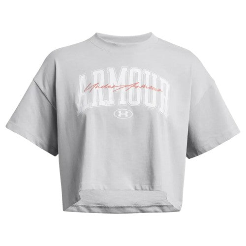 Front - Under Armour Womens/Ladies Wordmark Heavyweight Crop T-Shirt
