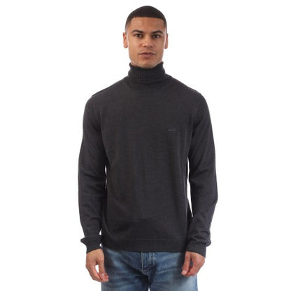 Front - Boss Mens Baldebert-E Roll Neck Jumper