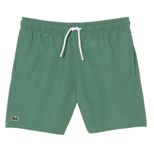 Front - Lacoste Boys Quick Dry Swim Shorts