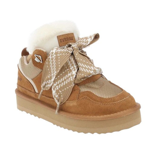 Front - EverAu Womens/Ladies Marbled Leather Trainers