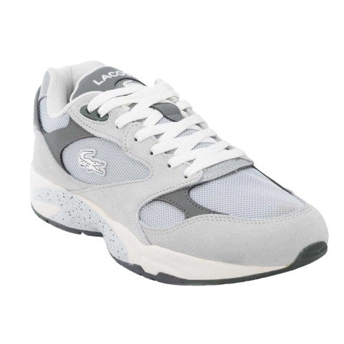Front - Lacoste Mens Storm 96 Vintage Leather Trainers