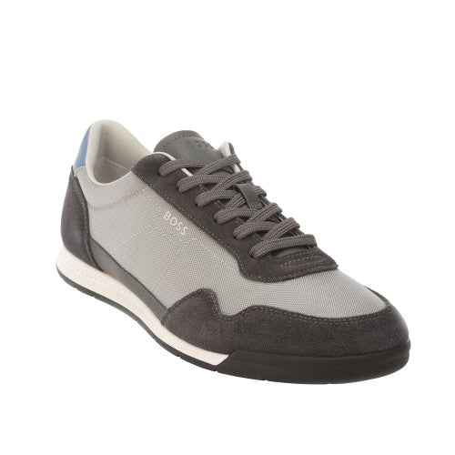 Front - Boss Mens Titanium Leather Trainers