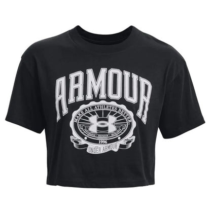 Front - Under Armour Womens/Ladies Collegiate Short-Sleeved Crop T-Shirt