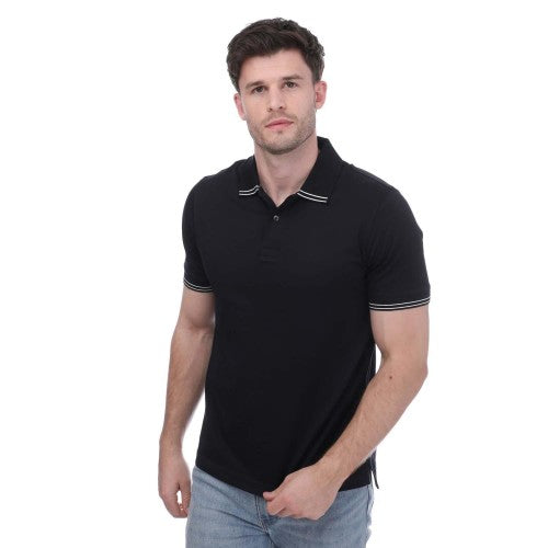 Front - Mercery Mens Tipped Polo Shirt