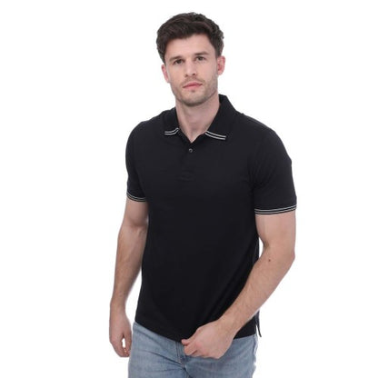 Front - Mercery Mens Tipped Polo Shirt