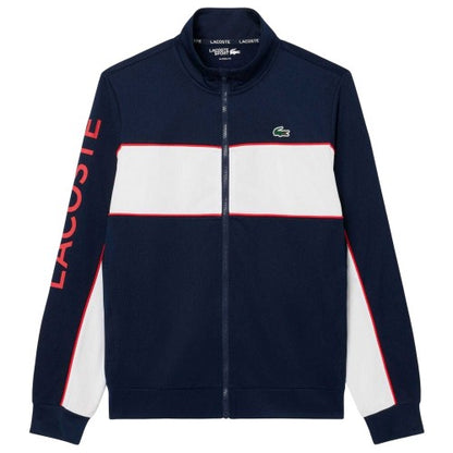 Front - Lacoste Mens Logo Printed Zipped Tennis Jacket