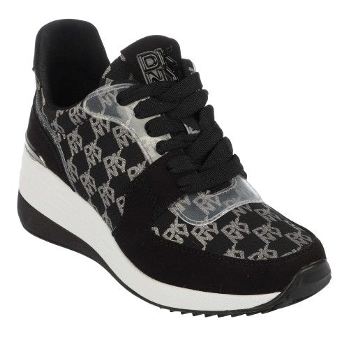Front - DKNY Womens/Ladies Kamay Leather Wedge Trainers
