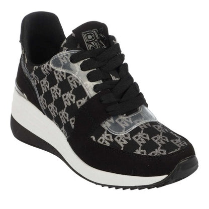 Front - DKNY Womens/Ladies Kamay Leather Wedge Trainers