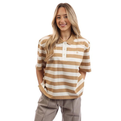 Front - Timberland Womens/Ladies Striped Short-Sleeved Polo Shirt