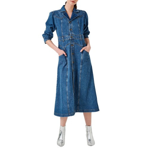 Front - seventy + mochi Womens/Ladies Mia Denim Midi Dress