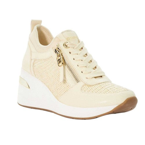 Front - Dune London Womens/Ladies Eilin Lace Up Wedge Trainers