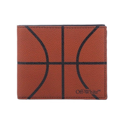 Front - Off White Bifold Basketball Wallet
