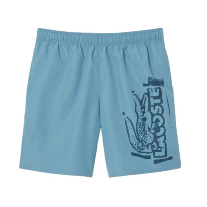 Front - Lacoste Mens Brand Long Length Swimming Trunks