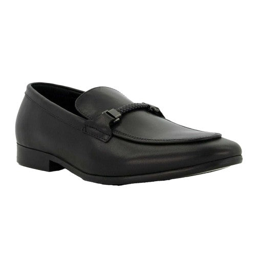 Front - Dune London Mens Plaited Leather Snaffle Loafers