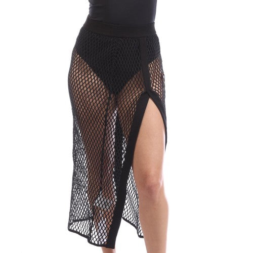 Front - Off White Womens/Ladies Logo Mesh Maxi Skirt