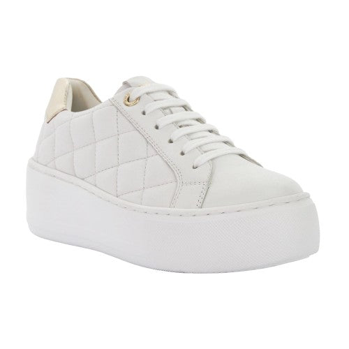Front - Boss Womens/Ladies Elizas Quilted Leather Wedge Trainers