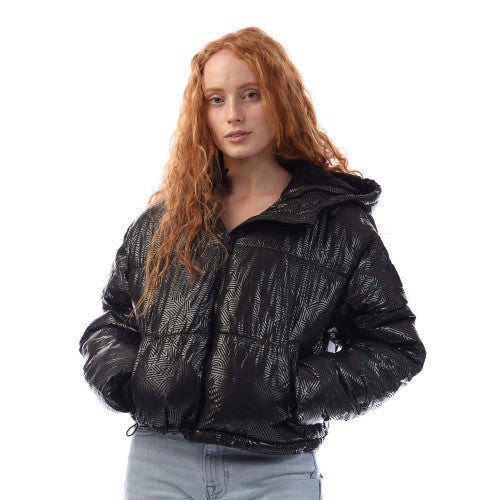 Front - DKNY Womens/Ladies Crosswalk Print Cropped Jacket