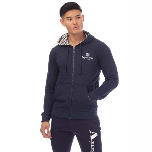 Front - Aquascutum Unisex Adult Zip Hooded Sweatshirt