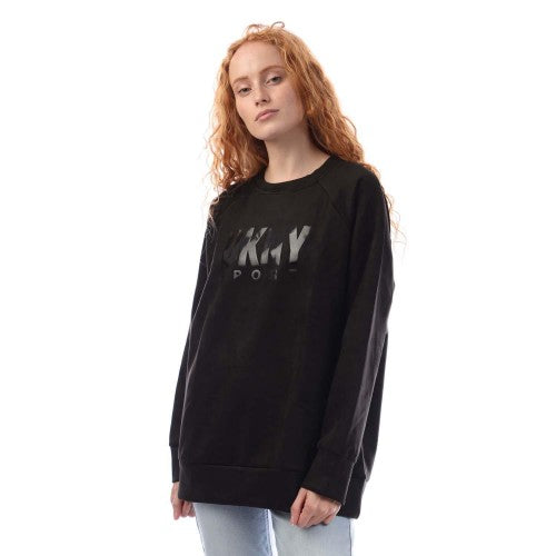 Front - DKNY Womens/Ladies Scuba Sueded Sweatshirt
