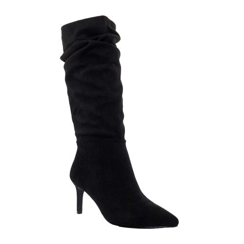 Front - Dune London Womens/Ladies Sliced Suede Slouch Mid Calf Boots