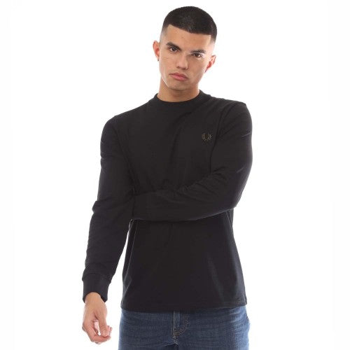 Front - Fred Perry Mens Graphic Long-Sleeved T-Shirt