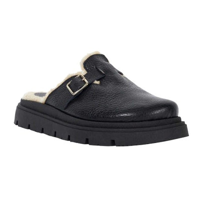 Front - Dune London Womens/Ladies Gene Leather Faux Shearling Lined Clogs