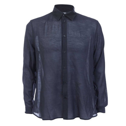 Front - Off White Mens Embroidered Silk Round Shirt