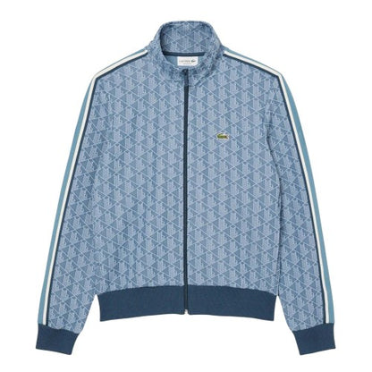 Front - Lacoste Mens Paris Jacquard Zipped Track Jacket