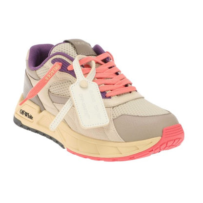 Front - Off White Womens/Ladies Kick Off Leather Trainers
