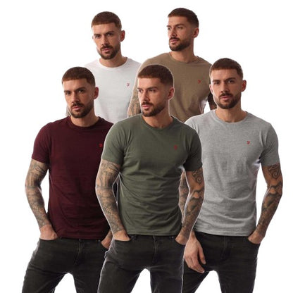 Front - Farah Mens Wardlow Lounge T-Shirt (Pack of 5)