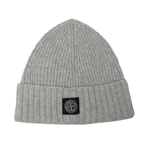 Front - Stone Island Childrens/Kids Compass Rib Knit Beanie