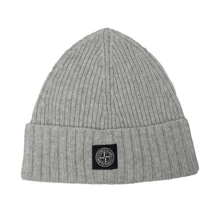 Front - Stone Island Childrens/Kids Compass Rib Knit Beanie
