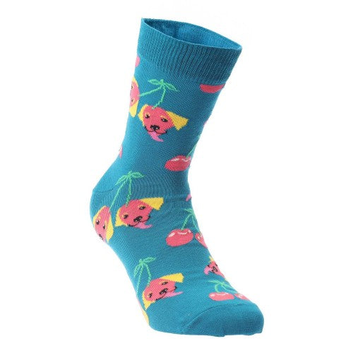 Front - Happy Socks Unisex Adult Cherry Dog Crew Socks