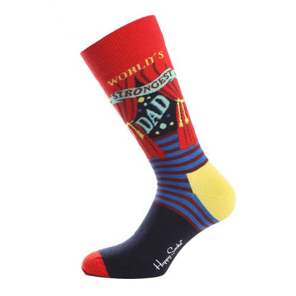 Front - Happy Socks Unisex Adult World´s Strongest Dad Socks