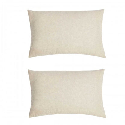 Front - In Home Cotton Linen Rectangular Cushion Cover (Pack of 2)
