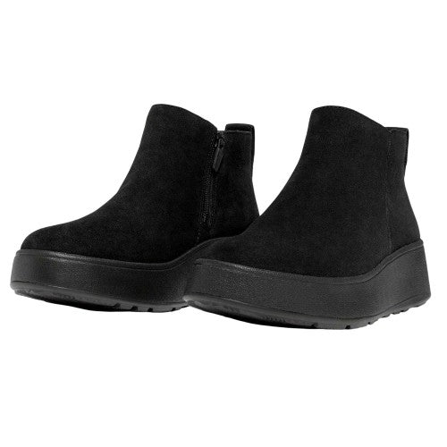 Front - Fit Flop Womens/Ladies F-Mode Suede Flatform Side Zip Ankle Boots