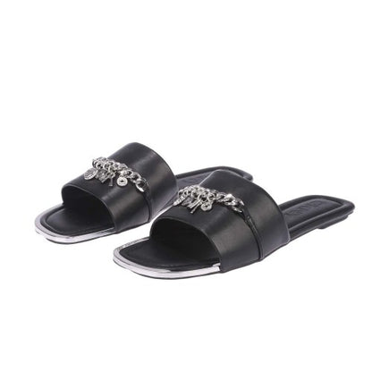 Front - DKNY Womens/Ladies Holden Charm Flat Sliders