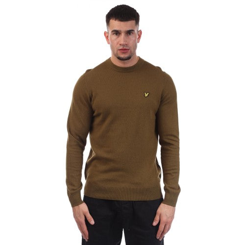 Front - Lyle & Scott Mens Merino Wool Crew Neck Sweatshirt