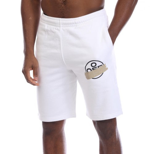 Front - Off White Mens Arrow Taped Shorts