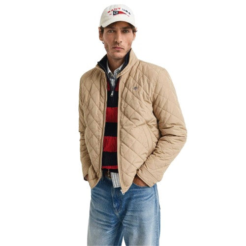 Front - Gant Mens Windproof Quilted Jacket