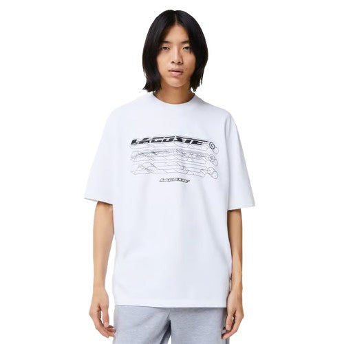 Front - Lacoste Mens Organic Cotton Loose Fit T-Shirt