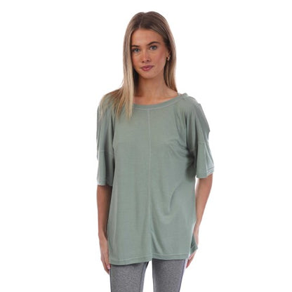 Front - Adidas Womens/Ladies Studio Oversized Yoga T-Shirt