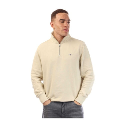 Front - Gant Mens Shield Half Zip Sweatshirt