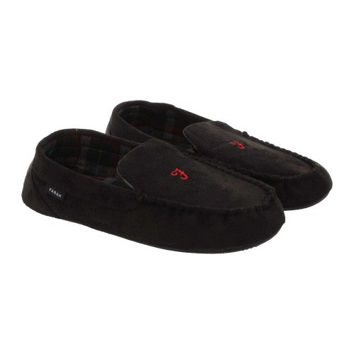 Front - Farah Mens Nicken Moccasin Slippers