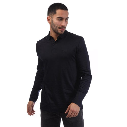 Front - Boss Mens Pirol Long-Sleeved Polo Shirt